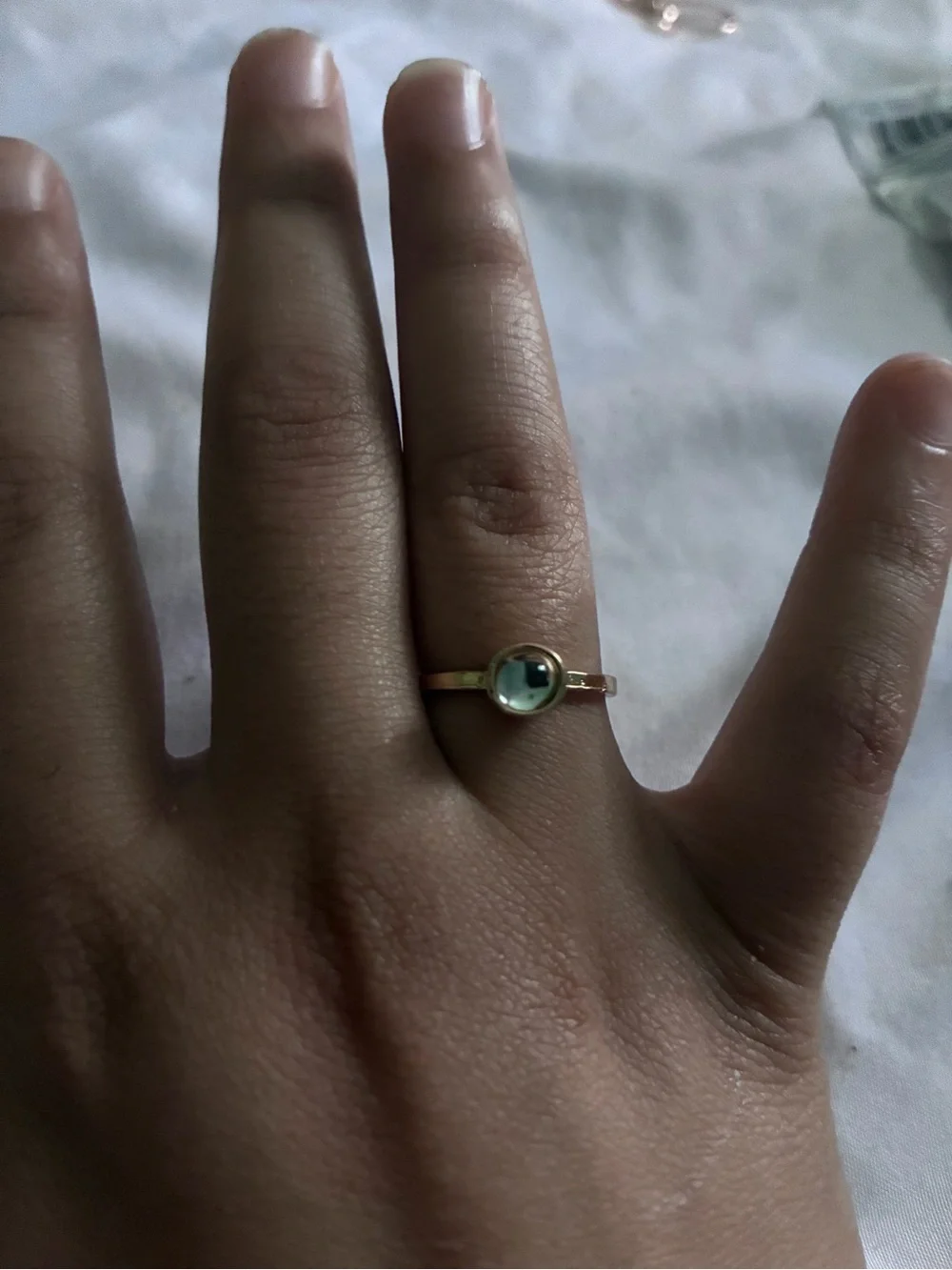 Gold-Tone Ring, Light Stone